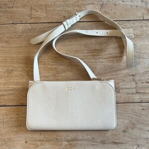 Cuyana Leather Phone Bag Crossbody – Ivory / Cream